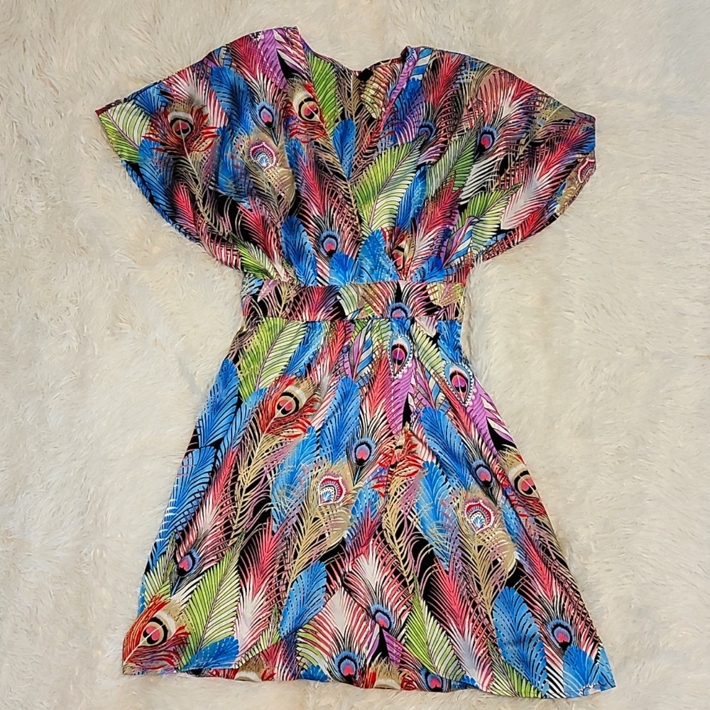 Beach dress boho feather